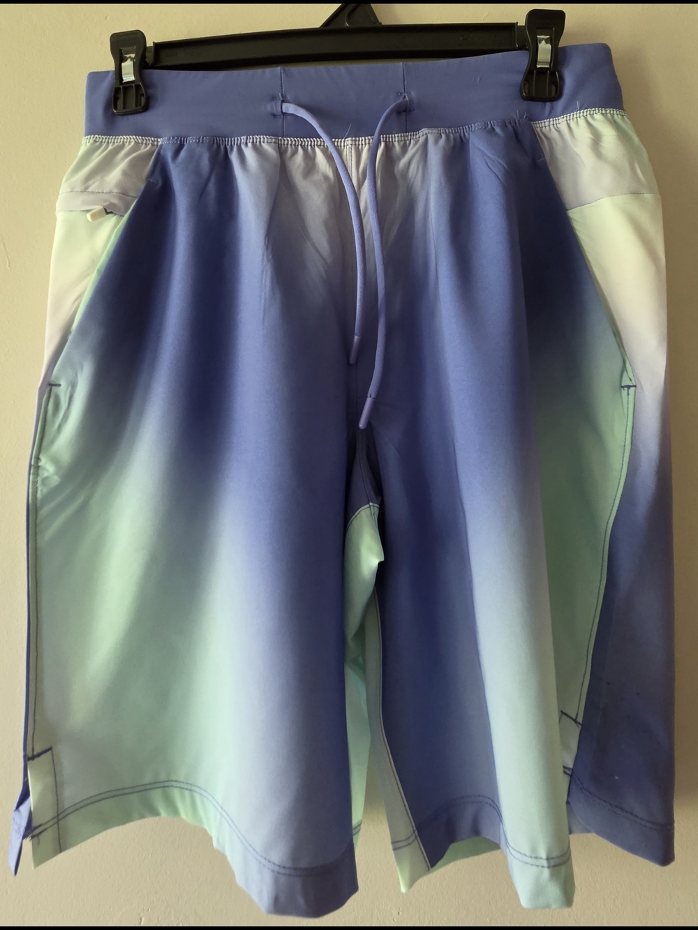 2- Athletic Works Men's Woven Tech Shorts Size S 28-30,Peri Mist Mint Aura Print